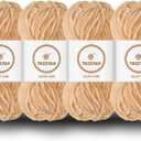3.5 oz/Skein Chenille Plush Velour Cozy Float Lines for Fancy Lines for Crochet DIY Thick Weave Making Toys, Clothing (4 skeins, Camel)