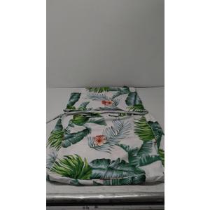 Outdoor High Back Chair Cushion Waterproof Rocking Chair Cushion with Ties Replacement Lounger Chair Seat Cushion for Patio Furniture (Beige Leaf 49 in)