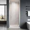 Glass Shower Door 34" W x 72" H, UCALAFEE Frameless Pivot Swing Door with 1/4" (6mm) SGCC Clear Tempered Glass, Waterproof Seal, Easy Clean & Anti-Fog Coating, Reversible Installation, Silver