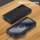 DOME GLASS [Whitestone Escudo Armored Case for Z Fold 5 Made of PC Material, Hinge Protection Designed with Kickstand & Ultimate fit Phone Cover for Z Fold 5 in Black & Clear (Black)
