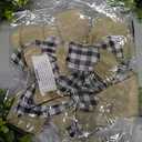 CYANBLOOM Boxwood Wreaths for Front Door: 24 Inch Large Green Wreath with Buffalo Plaid Bow - Weatherproof Year Round Hanging Outdoor Winter Spring - Christmas Holiday Decorations Gifts