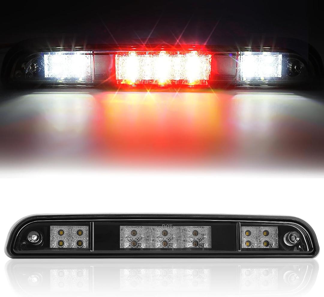 3rd Third Brake Light for 1992 1993 1994 1995 1996 1997 Ford F150 F250 F350 Bronco High Mount Stop Light Assembly LED Smoked Cargo Lamp Accessories