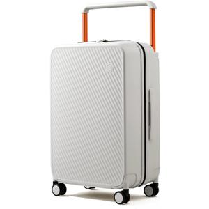 mixi Carry On Luggage Airline Approved 20'' Lightweight Luggage Wide Handle PC Hardshell Suitcases with Spinner Wheels & TSA Lock, Smoke White