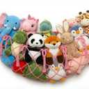 Stuffed Animal Net or Hammock for Flat Wall Mounted Handmade Macrame Toy Display Hanging Plush Toy Net for Stuff Animal Storage(Pink Large)