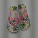 Tropical Print Women's Rubber Flip Flops Shoes Beach Sandals, 7/8M
