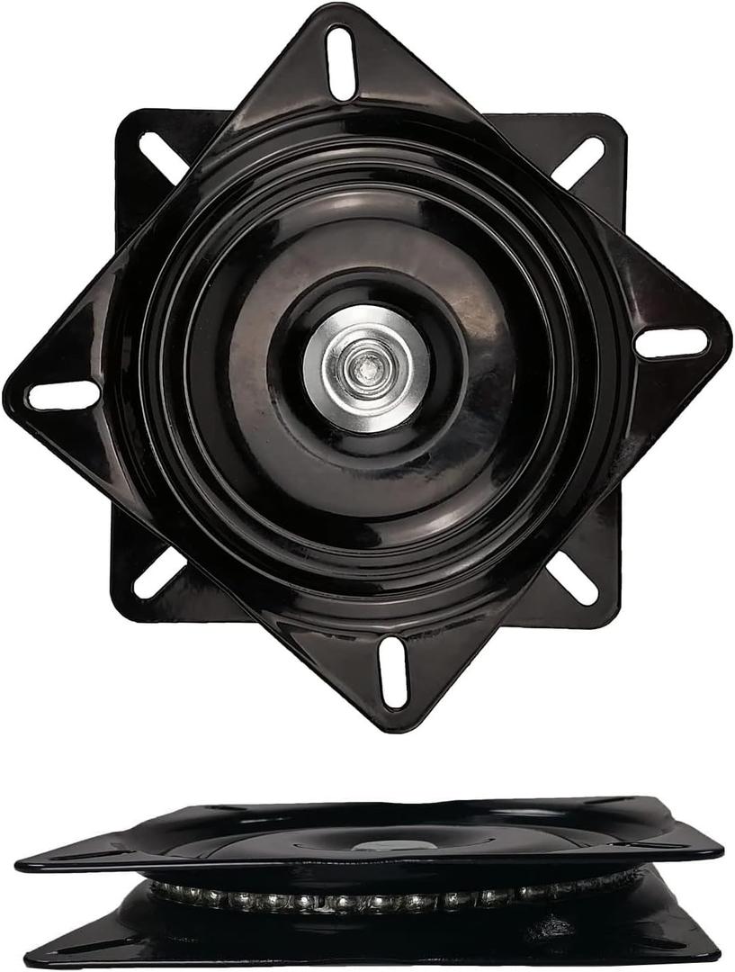 ACEANEA 2pieces 6inch Heavy-Duty bar Stool Rotating Plate Replacement, 360 Â° Square Rotating Mechanism for Lounge Chairs or Furniture, with Solid Ball Bearing Rotating Boat Base