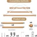 Ajerg 2 Pack Adjustable Wooden Tapestry Hangers, 16-32 Inch Tapestry Hanging Rod Set with Cord, Wall Hanging Display Kit for Tapestries, Banners & Woven Textile Decor
