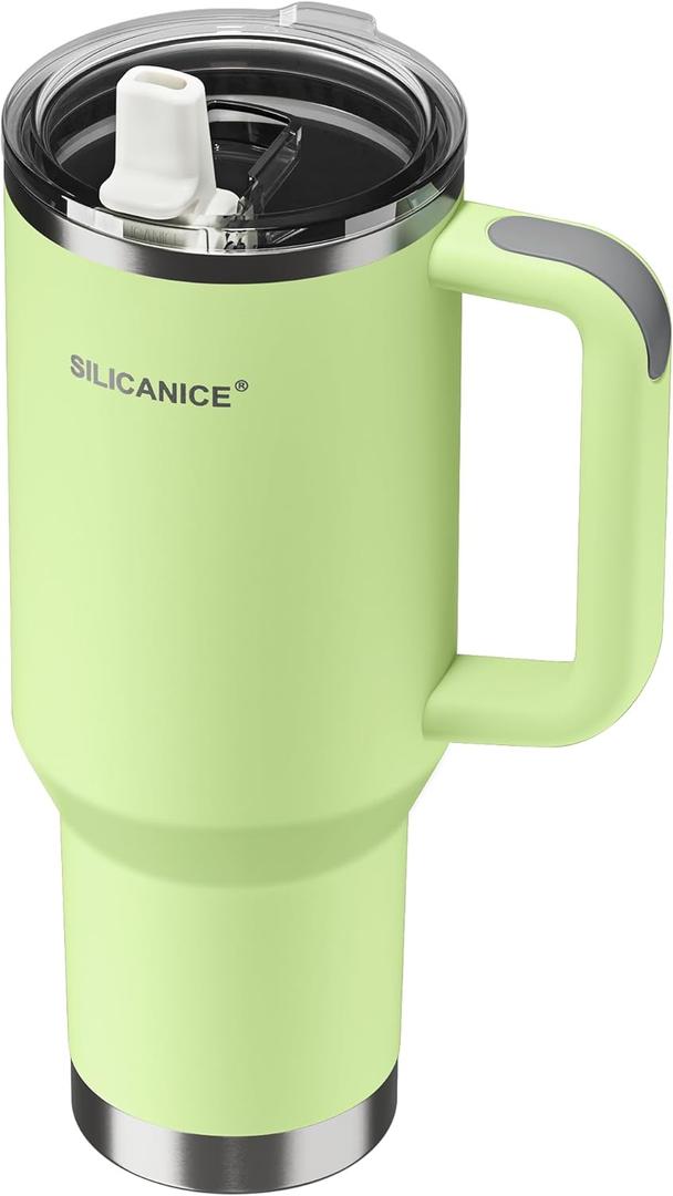 2 x For Travel & Gym Never Drink from a Moldy Lid Again: 40oz Hygienic Tumbler, 100% Leakproof Lid & Removable Foldable Spout. Reinforced Base, Fits Cup Holders - Key Lime