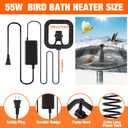 55w Bird Bath Heater with Fountain for Outdoors in Winter Submersible Bird Bath Deicer Pond Deicer with Thermostatically Control Tape Cord Cover for Chicken Livestock Garden Anti Freezing