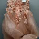 Mouccy Gorgeous Lace Beaded Quinceanera Dresses Puffy Off Shoulder Sweet 16 Dress with Train 3D Floral Prom Dress Ball Gown (Blush Pink, 6)