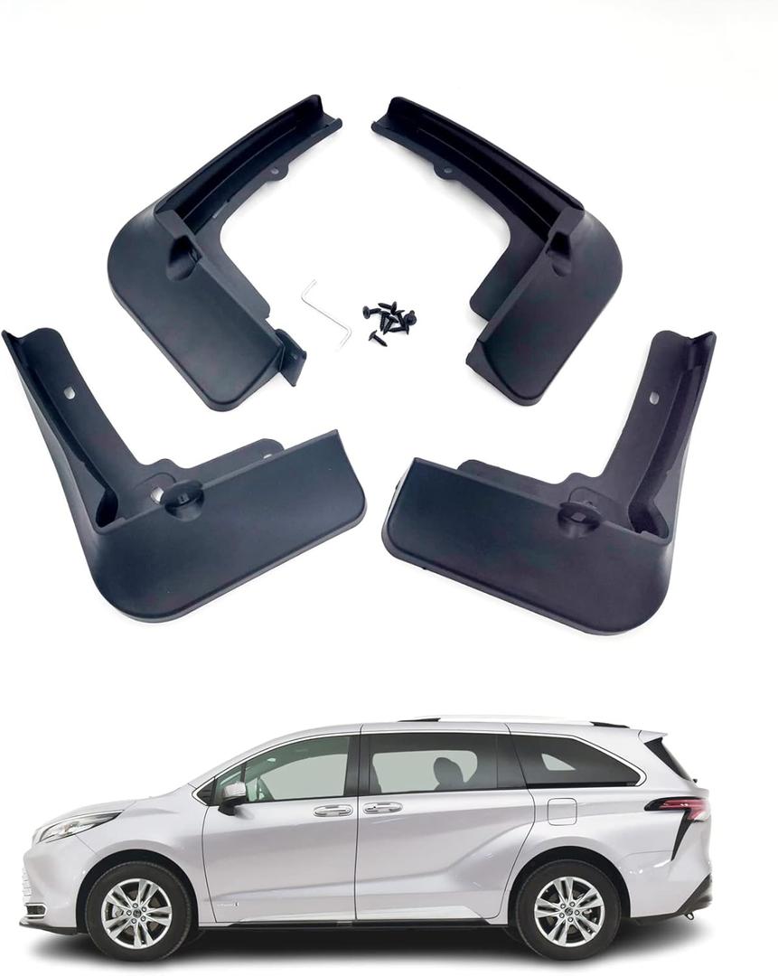 4pcs Mud Flaps Splash Guards Fits Toyota Sienna 2021-2023 Front Rear Auto Car Accessories