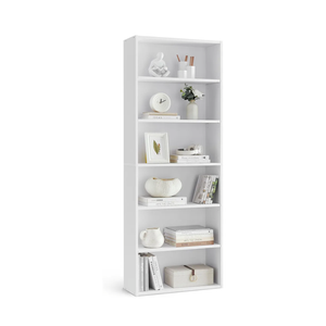 VASAGLE CUSTOS Collection - Bookshelf, 6-Tier Bookcase, Book Shelf, Open Storage Shelf, 9.4 x 23.6 x 63.3 Inches, for Living Room, Home Office, Dinning Room, Cloud White ULBC166T14