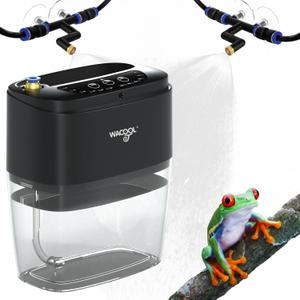 Reptile Mister Fogger, 800ml Portable Terrarium Misting System with 2 Nozzles for Reptile Tanks & Amphibian Enclosures - Black