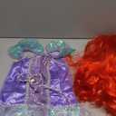 Meland Mermaid Dress - Little Mermaid Costume with Bag for Girls 3-10, Princess Dress Up Clothes for Birthday Gift, Halloween Costume for Toddler Kids 5-6 