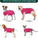 Kuoser Dog Surgery Suit Female Spay, Dog Recovery Suit Male Neuter, Pet Clothes Onesie for Surgery Anti Licking Abdominal Wounds Puppy Surgical Recovery Bodysuit Shirt, Substitute E-Collar & Cone, Size: M (Back:13.4-16.1'', Weight:14-25 Lb)