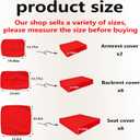 14 Pack Outdoor Cushion Covers, Waterproof Garden Furniture with Zipper Cushion Cover, Outdoor Cushion Cover for Courtyard Furniture (Red, 23.6Lx23.6Wx4.33H)