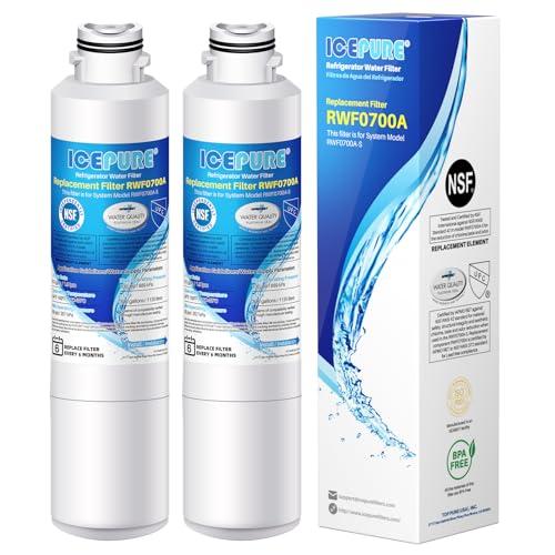 ICEPURE DA29-00020B Refrigerator Water Filter Replacement for Samsung RF28HFEDBSR, RF263BEAESR, HAF-CIN, RF263BEAESR, DA97-08006A, RF261BEAESR, DA29-00020A, RF28JBEDBSG, 46-9101, 2 Pack