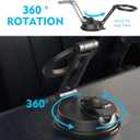 Downhill Car Phone Holder, Suction Phone Mount,360 Adjustable Dashboard Phone Holder, Multifunctional Strong Magnetic Center Console Navigation Fixing Bracket, for iPhone12-15 (Black)
