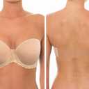 Strapless Lightly Padded Full Figured Coverage Bra Clear Back Multiway Invisible Straps Backless Brassiere for Women Nude, 80F