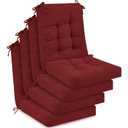 Juexica Ruby Red 17 x 17 Inch 4 Sets Outdoor Patio Chair Cushion