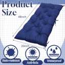 Wenqik Outdoor Bench Cushion 48 x 20 x 3 Inches Waterproof Outdoor Porch Swing Cushion Soft Thicken Chaise Lounge Pad with Ties for Indoor Garden Patio Seat(Navy Blue, Classic)