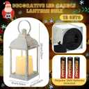 12 Set 10 Inch White Decorative Candle Lanterns Bulk Lanterns Centerpiece with LED Flameless Candle Indoor Outdoor Battery Powered Hanging Lights for Wedding Mother Day Party Decoration