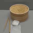 Prime Home Direct Bamboo Steamer Basket 10-Inch | 2-Tier Steamer for Cooking | 50 Liners, Chopsticks, Sauce Dish | Steaming Asian Food, Bao Buns, Chinese, Dim Sum, Dumpling, Rice, Vegetable Steam Pot