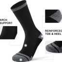 FITRELL 6 Pack Men's Athletic Moisture Wicking Crew Socks Cushioned Sport Running Work Boot Socks Size 9-12/12-15 (Black, XL)