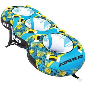 Airhead Blast, 3 Rider Towable Tube for Boating with Dual Tow Points
