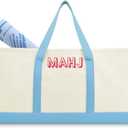 Mahjong Bag for Tiles and Racks Empty American Mahjong Tiles Carrying Tote 31.5 x 12 x 4 Inches Canvas Tile Games Accessories Gifts for Card Pushers Rack Mat Carrying (Case Only) (Blue)