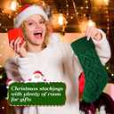 Personalized Stockings Christma, Christmas Stockings, 18 Inches Large Knitted Xmas Stocking for Holiday and Family Stocking for Fireplace Christmas Holiday Party Decoration (Red)
