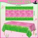 6pcs 54x108Inch Witch Party Decorations Tablecloth,Pink and Green Disposable Rectangle Plastic Table Cloth,Witch Theme Table Cover for Kids Baby Shower Wedding Birthday Party Supplies Decors