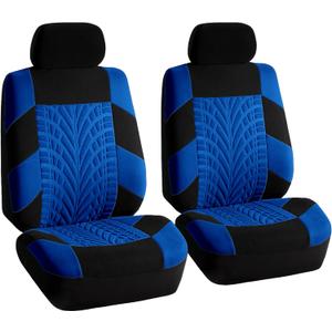FH Group Car Seat Covers Front Set Premium Cloth -Covers for Low Back Car Seat with Removable Headrest,Universal Fit,Automotive SeatCover,Airbag Compatible Car SeatCover for SUV,Sedan,Van Blue