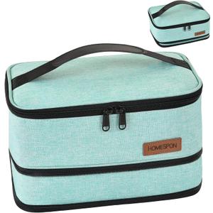 HOMESPON Expandable Lunch Bag for Men Women Insulated Lunch Box Holder with Handle for Picnics Work Travel(Green)