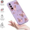 for Samsung Galaxy A54 5G Case, Floral Pattern Design Anti Fingerprint Soft Phone Cover for Samsung A54 5G, Butterfly Purple