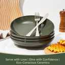 Pokini Stoneware Dinnerware Sets for 4, 16pcs Plates and Bowls Sets Dishes