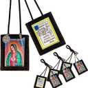 Scapulars Catholic,3 Pack Bulk Brown Scapular Of Virgen De Guadalupe Necklace,Escapularios Catolicos Scapular Catholic Necklaces Religious Gift For Women Man With St Benedict Medal Crucifix Decoration