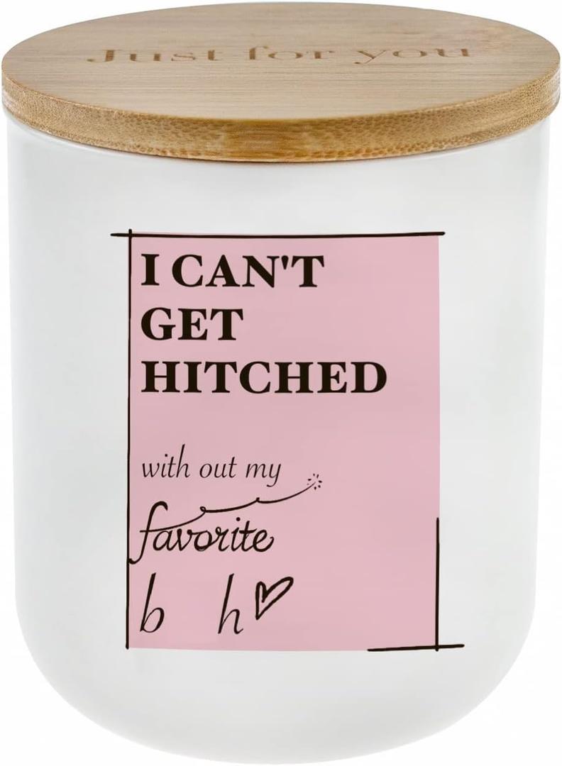 Lihome Bridesmaid Gifts - Maid of Honor Gifts, Funny Bridesmaid Scented Candles Handmade Ceramic Jar 11.5oz Natural Soy Wax (Sandalwood Rose)