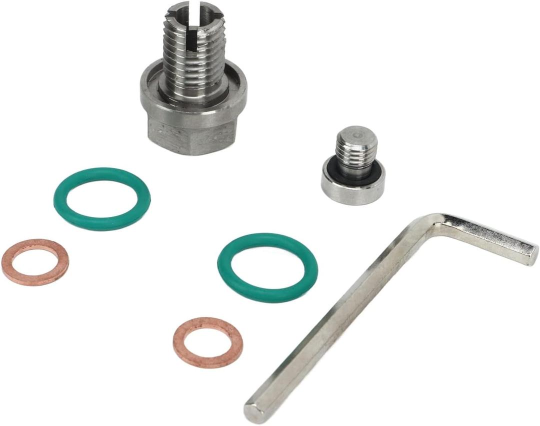 Self-Tapping Oil Pan Thread Repair Kit, Large Size Piggyback Drain Plug Steel Self Tapping Oil Pan Thread Repair Kits (M14.5-1.5x15mm)