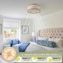 20" Caged Crystal Ceiling Fan with Light, Gold Flush Mount Ceiling Fans with Lights Remote Control, Enclosed with 6 Speeds for Bedroom, Living Room, Nursery
