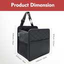 Upgrade Car Seat Organizer Backseat with Storage Pockets, Multipurpose Car Organizer Hanging, Car Trash Bag Can,Premium PU Leather Garbage Can 2.14 Gallon Large Capacity, Black.