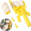 Paint Edger Roller Brush, Multifunctional Hand-held Clean-Cut Paint Edger Roller Brush Portable Tool Kit, Rexroth Pole Mountable with Roller and Brush for Home Room Wall Ceiling Painting