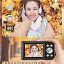 2025 New Digital Camera, 56MP FHD 1080P for Kids with 16x Digital Zoom Anti Shake, Face Detect, Smile Capture, 32GB TF Card, Battery, Lanyard, a Great Gift for Boys & Girls,Black