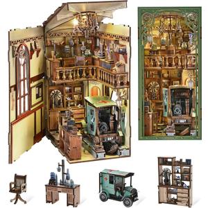 Book Nook Kit, DIY Scene Miniature House Kit Tiny House Mini Booknook Craft Bookshelf Decor, 3D Puzzles for Adults, Gifts for Book Lovers (The Radium Lady)