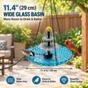 3-Tier Solar Cascading Bird Bath Fountain with Glass Basin