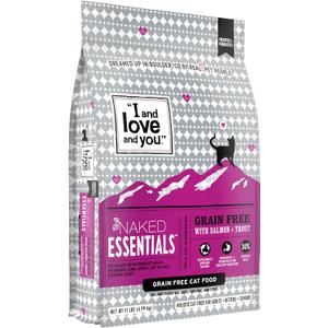 I and love and you Naked Essentials Dry Cat Food - Salmon + Trout - Grain Free, Real Meat, No Fillers, Prebiotics + Probiotics, 11lb Bag, Best By: 07/28/2026