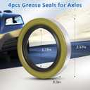 4pcs Grease Seals 010-019-00 Trailer Axle Hub Wheel 1.719''I.D x 2.565''O.D for Dexter 01001900 (10-19) Transcom 171255TB National 473336, 3500 lbs #84 Spindle E-Z Lube Axles