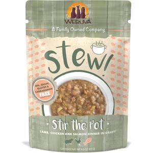 Weruva Classic Cat Stews!, Stir the Pot with Lamb, Chicken & Salmon in Gravy, 3oz Pouch (Pack of 12) (EXP 11/25/26)