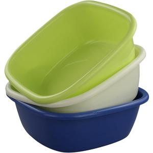 Square Small Wash Basins, 8-Quart, Set of 3
