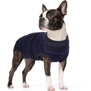 Kuoser Dog Surgery Recovery Suit, Soft Breathable Dog Recovery Suit for Female Spay Male Nueuter, Anti Licking Puppy Onesie Pet Surgical Suit for Dogs Abdominal Wounds Skin Disease, Blue Strips S (Small (Back: 11.4" - 13.4"; Weight: 7 - 15LB))